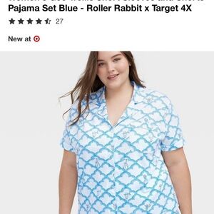 IN SEARCH OF Roller Rabbit x Target Blue Geo Trellis Pajama set in 4XL